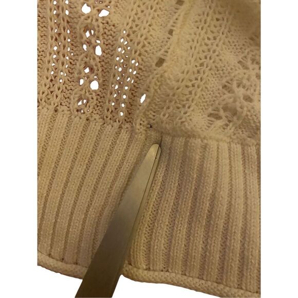 Arizona Jean Co Cropped Crochet Sweater Knit Juniors Sz Medium Boho Bohemian - Picture 7 of 15